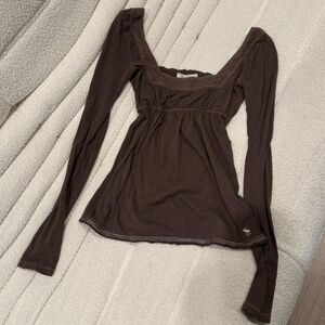 Rare Brown Vintage Abercrombie and Fitch babydoll top